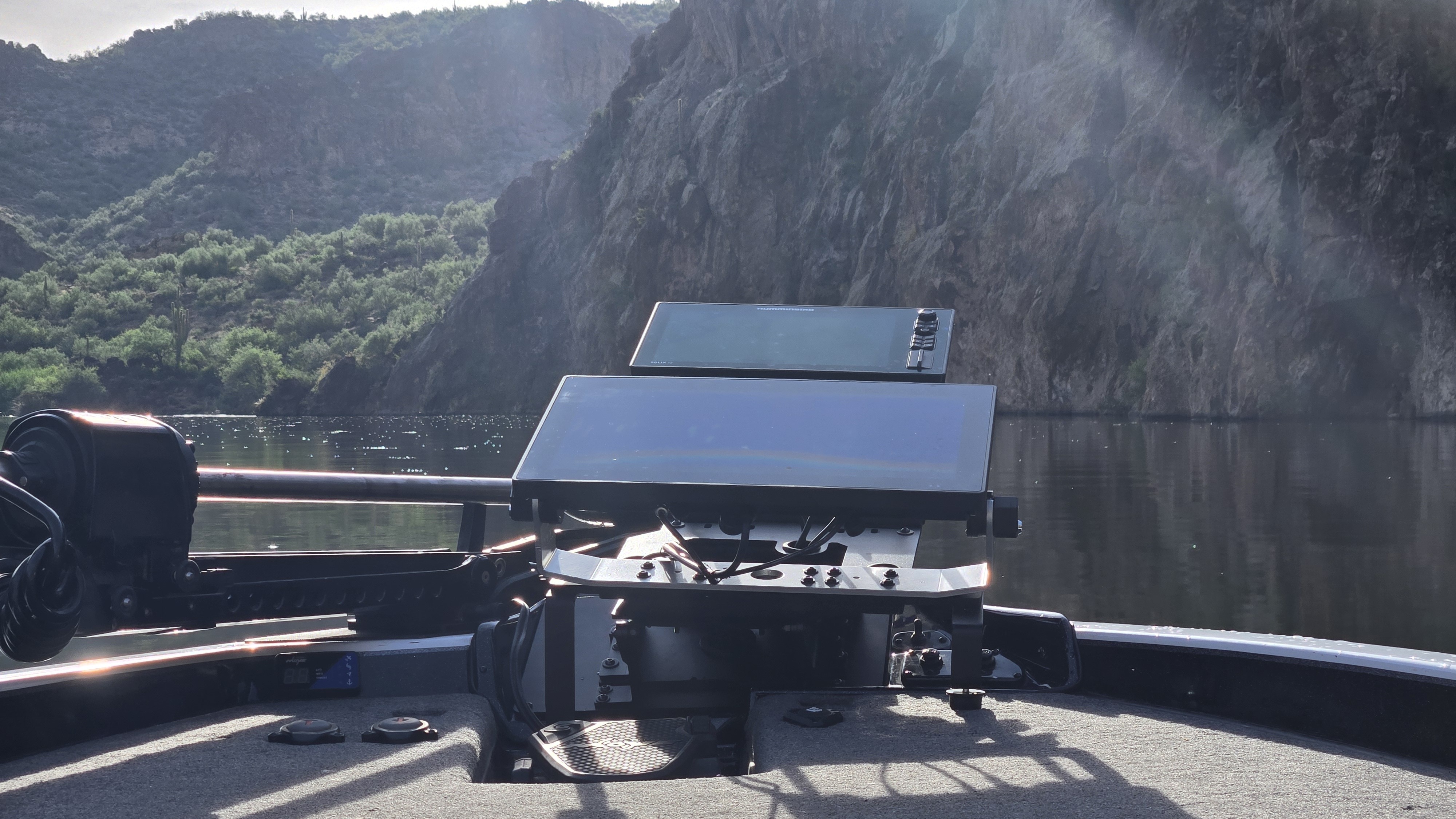 MarineTech display installed at the helm of a bass boat